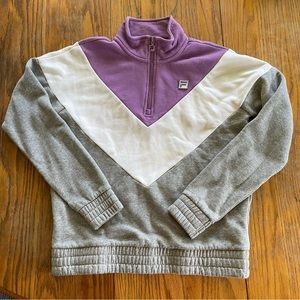 Women’s small Fila purple/white/gray quarter zip